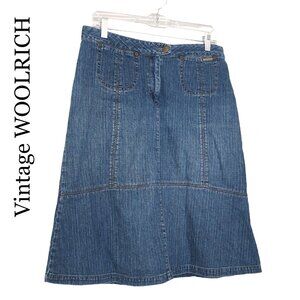 Woolrich Blue Denim Midi Skirt